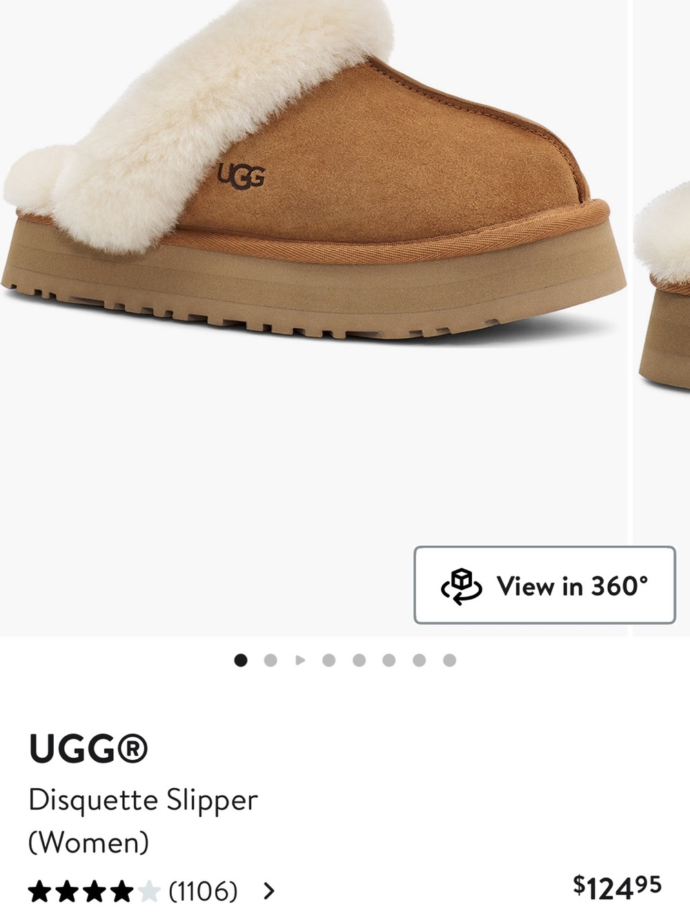 UGG Disquette Slipper in Chestnut with Cream Shearling Size 10 NWT